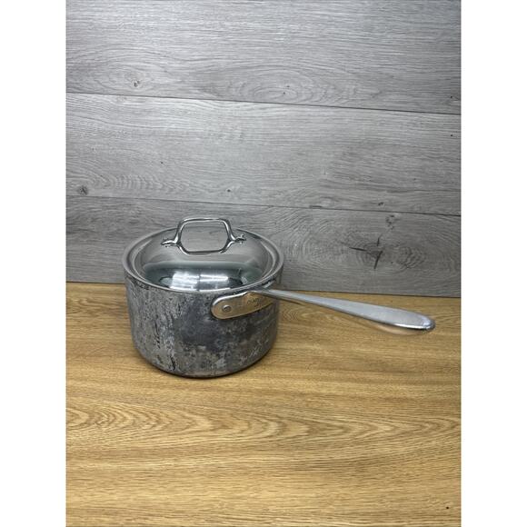 All-Clad LTD Sauce Pan Pot 4 Qt Stainless Steel Anodized Aluminum ~With Dome Lid - Picture 1 of 11